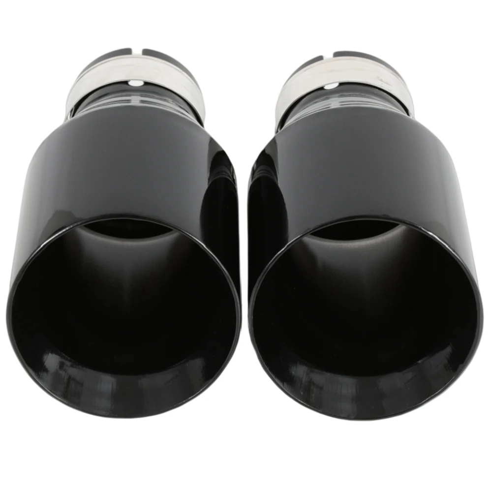 

1 шт. Автомобильная глянцевая черная Нержавеющая сталь Универсальная выхлопная система глушитель наконечник трубы автомобильный наконечник выхлопной трубы для Mazda BMW Benz Audi VW