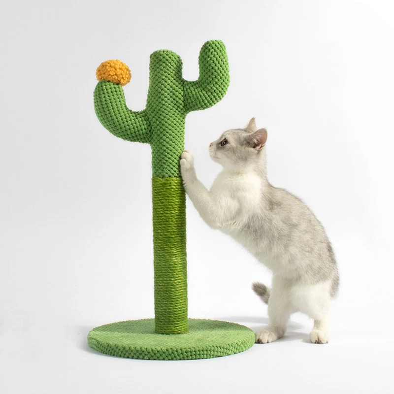 

Natural Sisal Woven Cat Scratching Post Pet Cat Tree Toy Cactus Kitten Climbing Shelf Grinding Claw Toys Pets Furniture Supplies