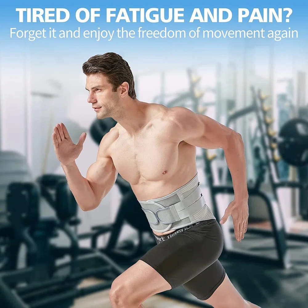 Регулируемый компрессионный пояс с сетчатой тканью для поддержки поясницы и облегчения боли при работе, сколиозе и других проблемах спины.