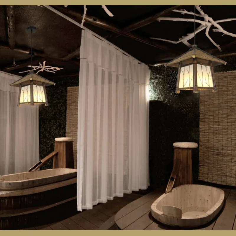 Винтажные бамбуковые подвесные светильники в деревенском стиле антикварные