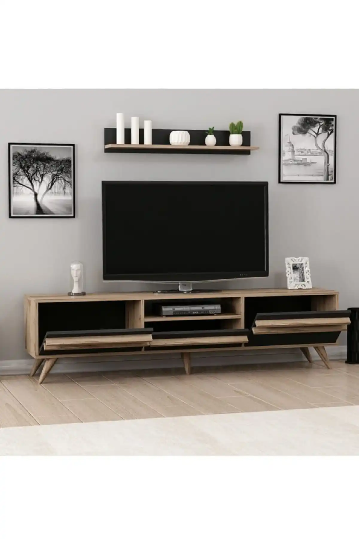 Современный ТВ-блок Hira ТВ-стенд Черная