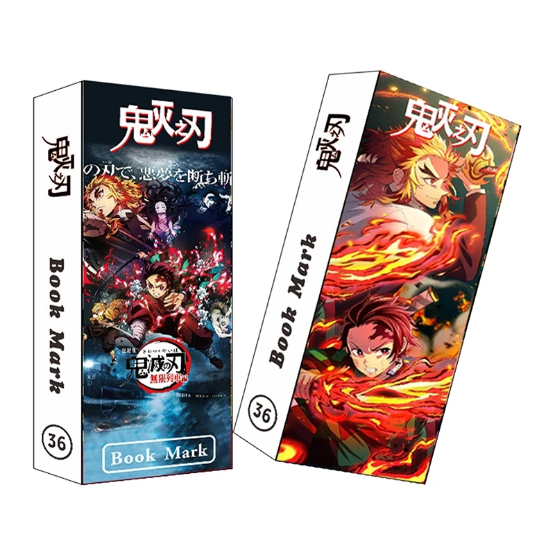 

36PCS/set Demon Slayer Kimetsu no Yaiba Figure Paper Bookmarks Novelty Book Reading Item Gift For Kids Children Stationery