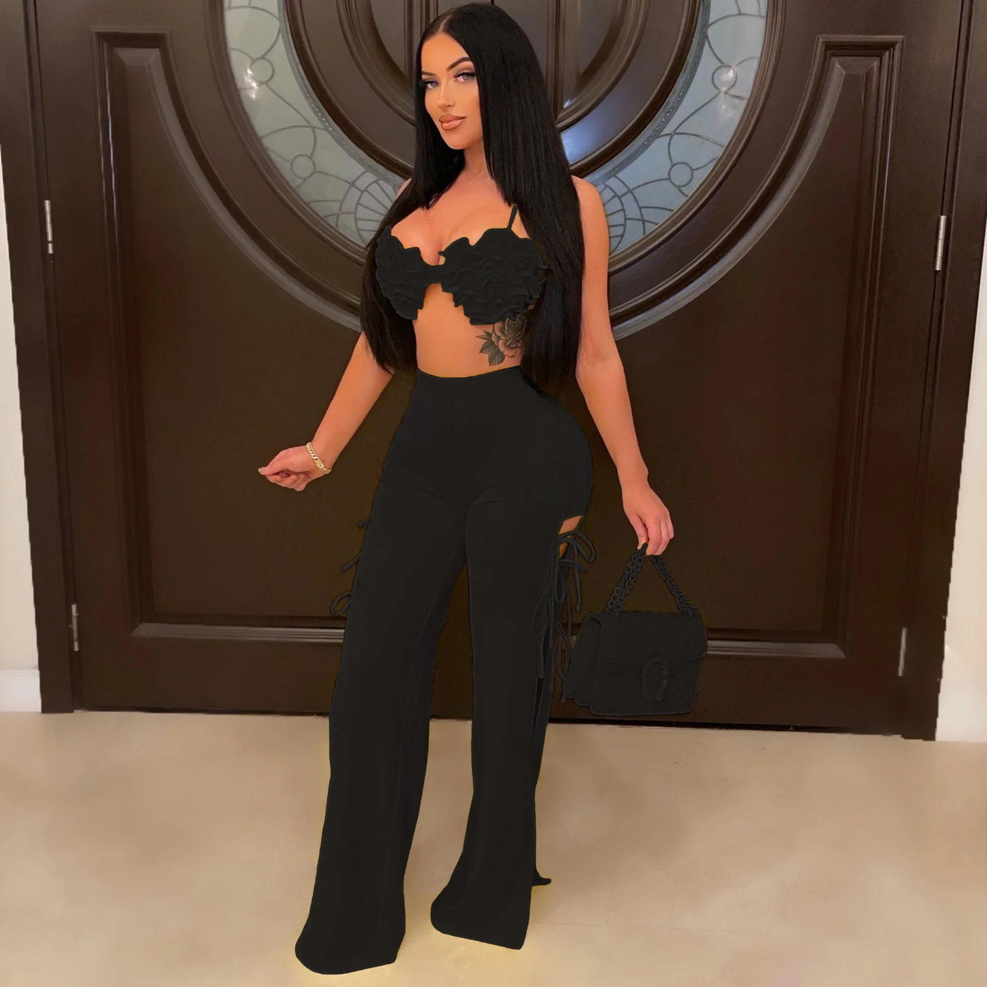 CM.YAYA 2022 летний женский комплект из 2 предметов топы с бюстгальтером цветочным