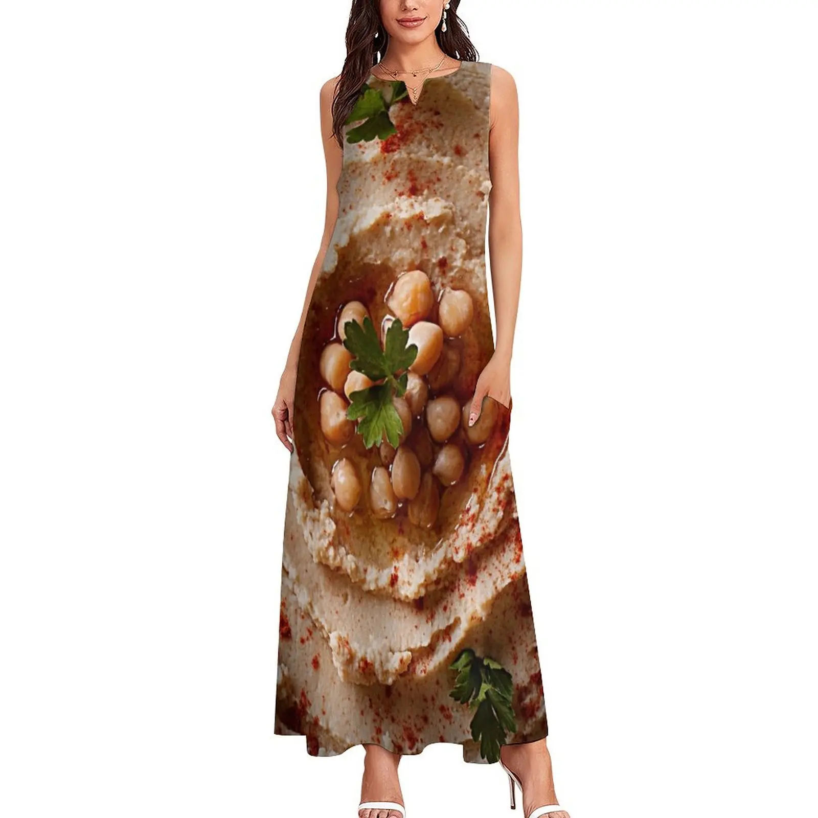 Hummus Long Dress женский летний комбинезон вечернее платье женское