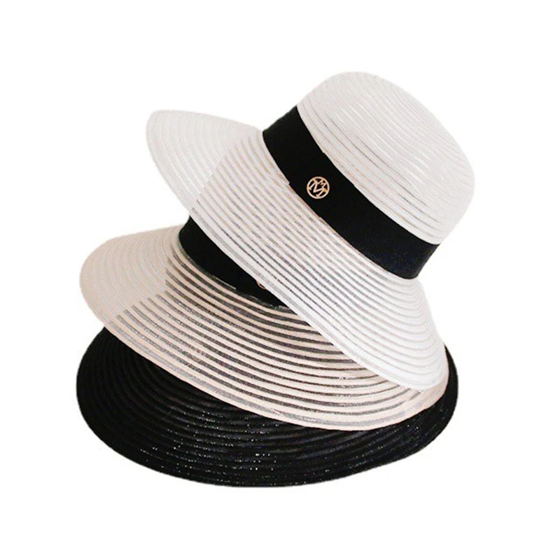 Sombreros de verano para la playa para mujer, sombrero transparente de malla, visera de ala ancha, UV, UPF50, plegable de viaje, sombrero de Derby de Davis