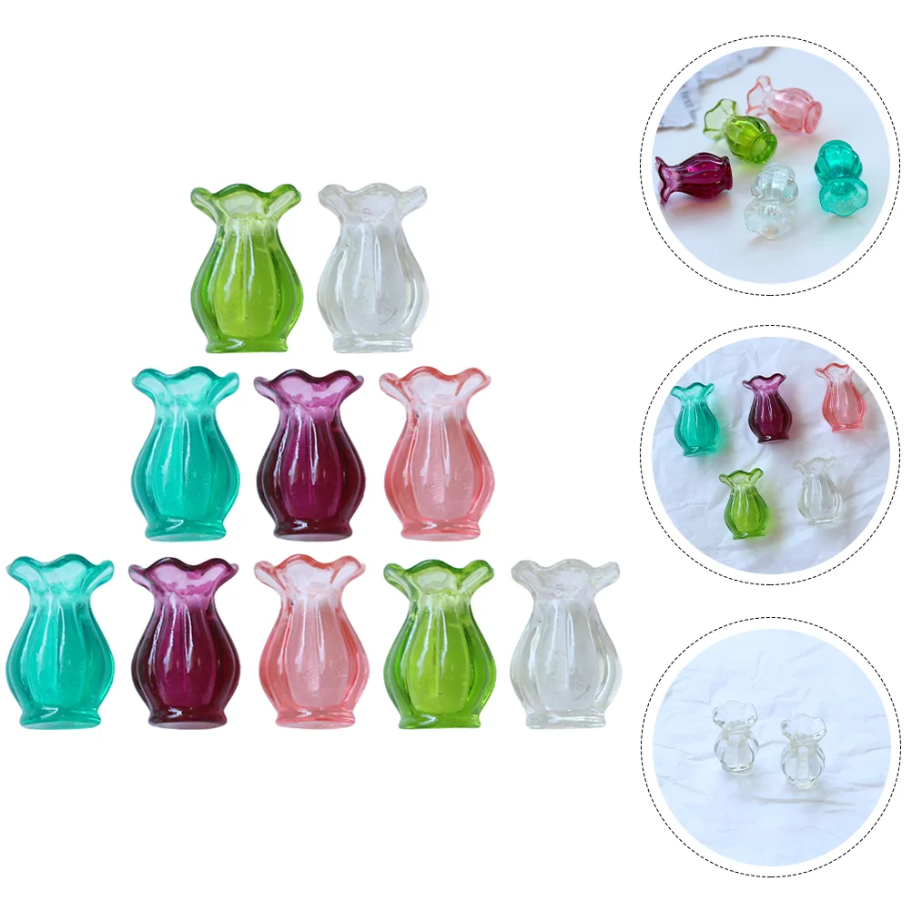 

Vase Vases Mini Flowers Micro Single Flower Dryornament Landscape Model Accessories Decoration Scale 12Miniaturebud