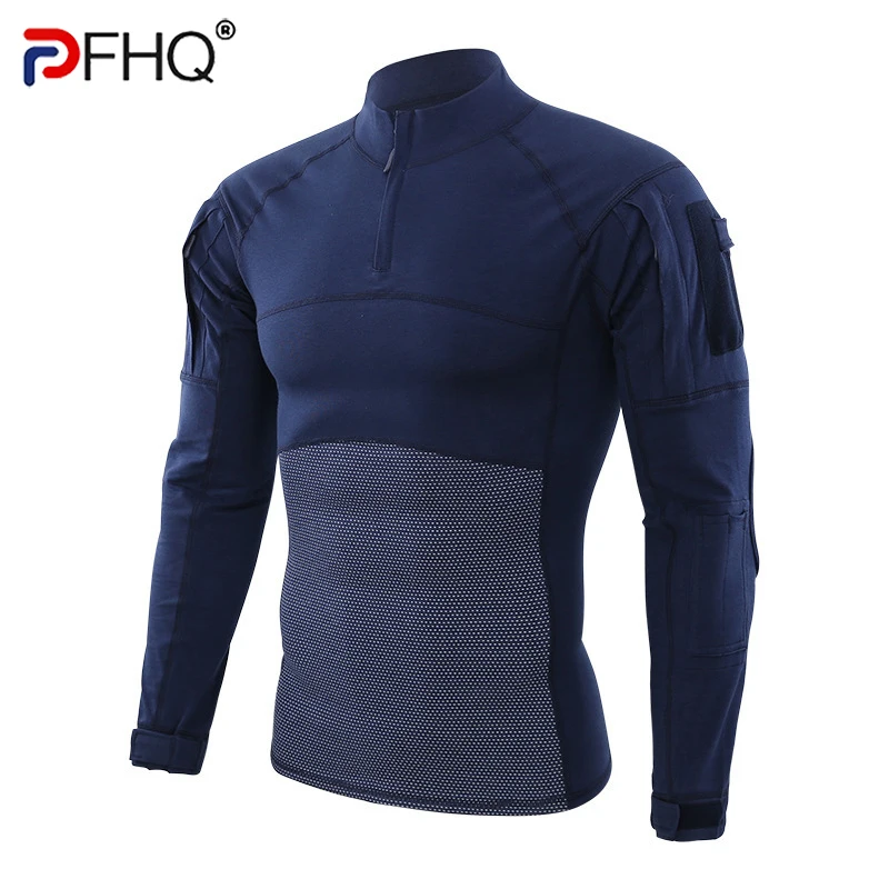 

PFHQ 2023 Trendy Sweatshirts Outdoor Men's Military Training Pullover Tactical Long Sleeve T-shirt Elegant Sports Slim 21Q5509