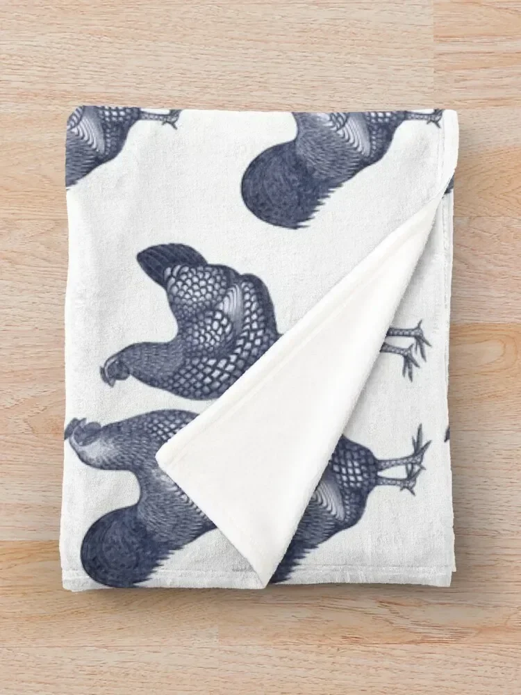 Синяя куриная и петушиная цыплята Wyandotte декоративное одеяло фланелевая ткань