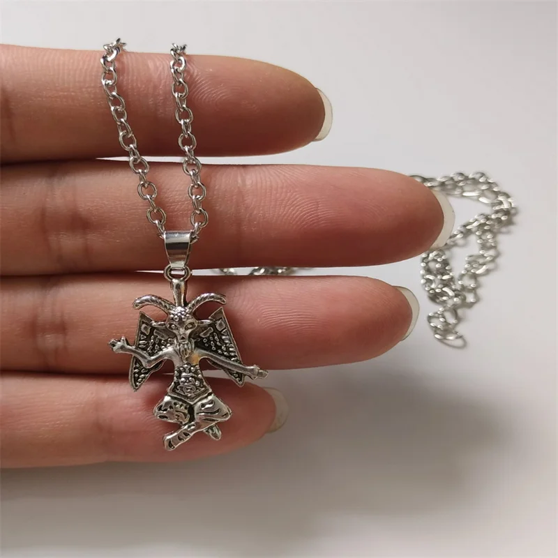 Ожерелье с подвеской Baphomet-затемненное колье левой ручкой для путешествий