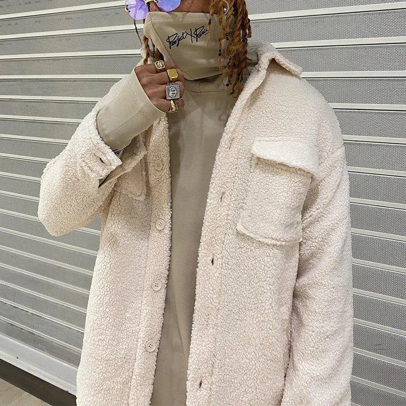 Новое поступление 2022 куртки мужские зимние модные однотонные флисовые пальто