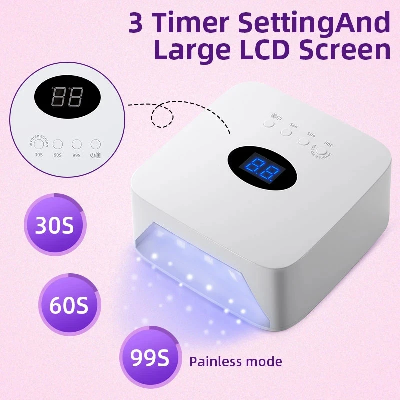 

Led Uv Lamp Nail Rechargeable Gel Polish Drying Lamp For Manicure With Automatic Sensor Cordless Nail Dryer Equipment And Tools