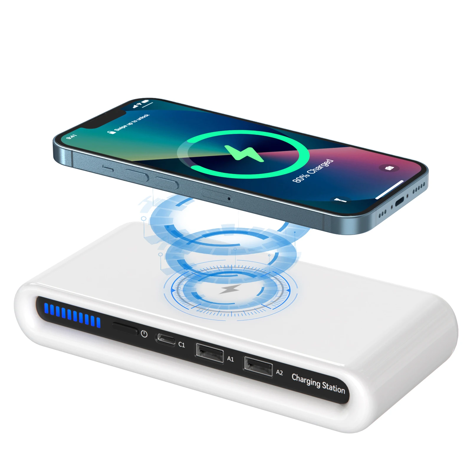 

Зарядная станция с 4 USB-портами и поддержкой быстрой зарядки