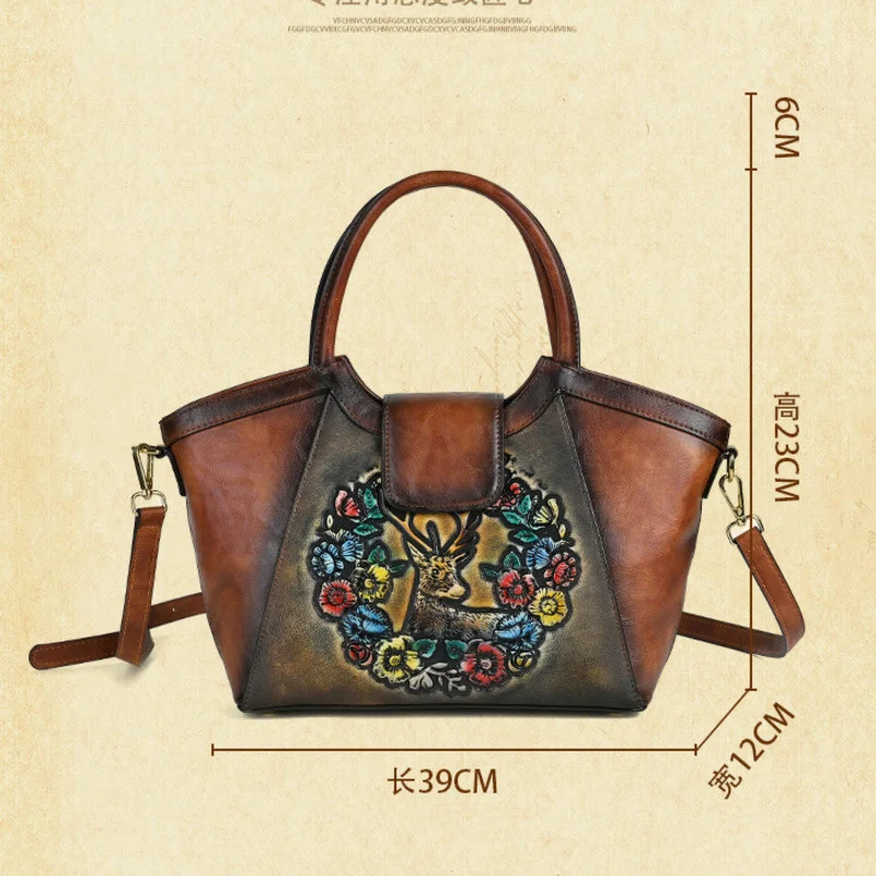 MOTAORA Big Retro Women Shoulder Bags For Woman Leather Handbag Handmade Luxury New Embossed Ladies Handbags Female Bag Green