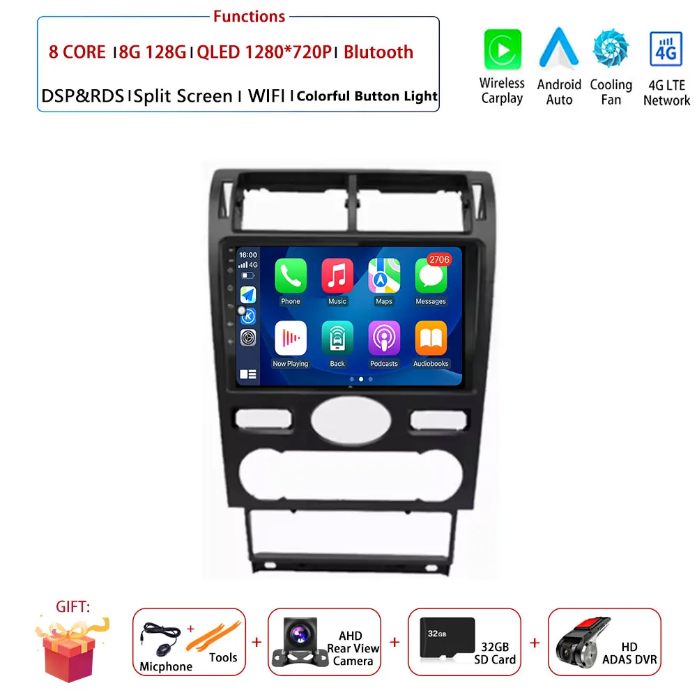 

Android 15 Автомобильный радиоприемник Мультимедийный видеоплеер GPS-навигация без 2din DVD для Ford Mondeo MK 3 2000 2001 2002 2003 2004 2005-2007