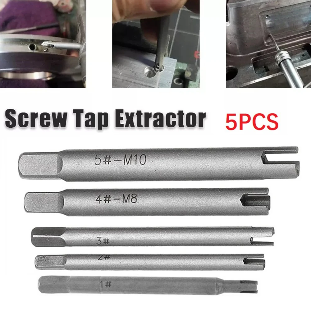 

5pcs 3 Claw Broken Tap Extractor M4 M5 M6 M8 M10 Model Metric Teeth Square Head Alloy Steel Use W Wrench Tapper Electric Tool