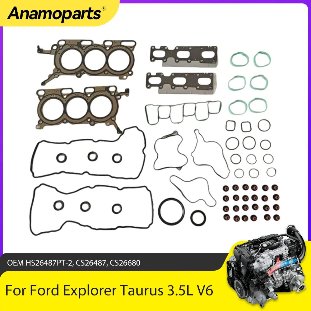 

Полный комплект прокладок деталей двигателя подходит для газа 3,5 л V6 для Ford Explorer Police Interceptor Sedan Edge Flex Taurus 3,5L DOHC 2011-2019
