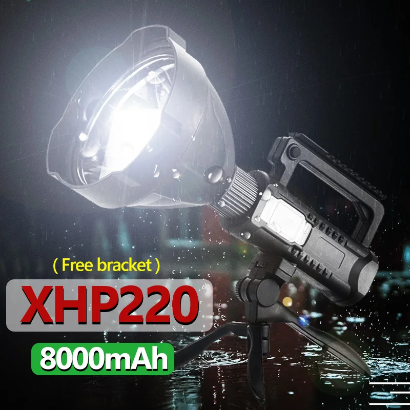 

Super XHP220 Powerful LED Flashlight 500000 Lumens USB Rechargeable Tactical Flashlights High Power Long shot Camping Lanterns