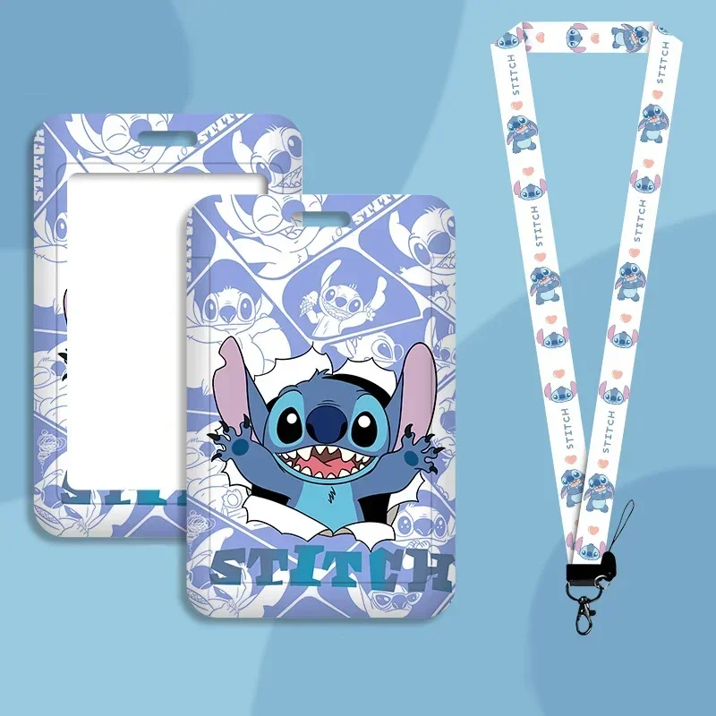Милый стежок Disney ID бейдж держатель для карт ремешок девочек дверной чехол шейный