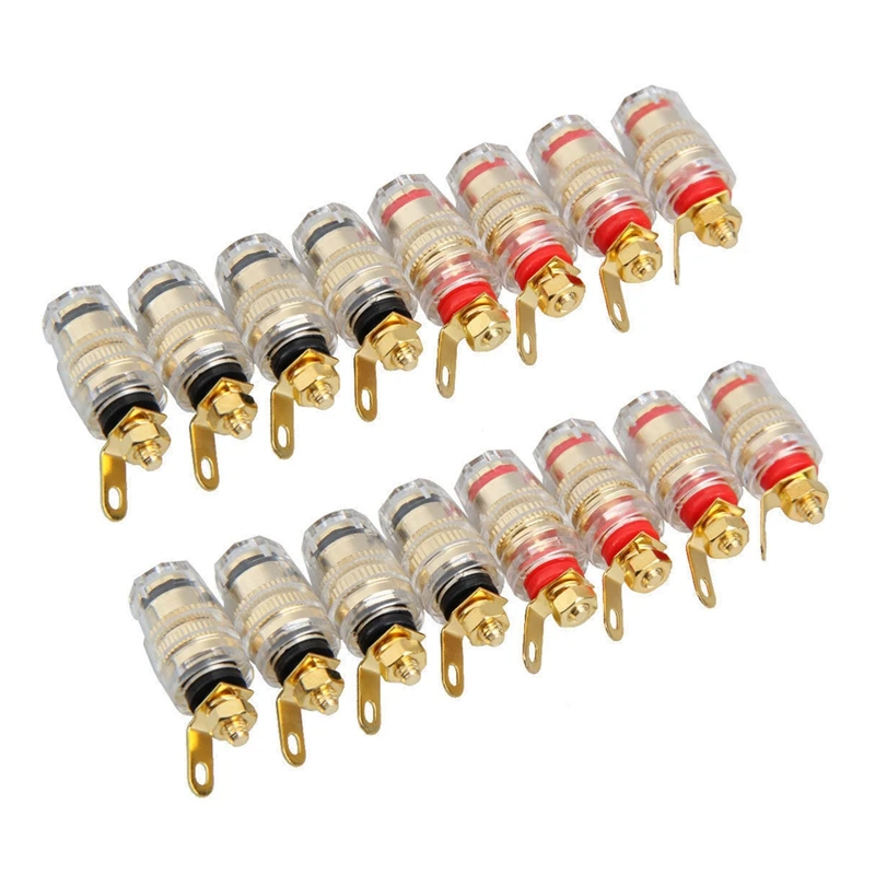 

16Pcs 4Mm Amplifier Speaker Terminal Binding Post Banana Plug Jack