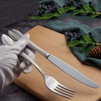 household stainless steel tableware buffet kitchen party western cake fork knife spoon dessert couverts de table kitchen supplie