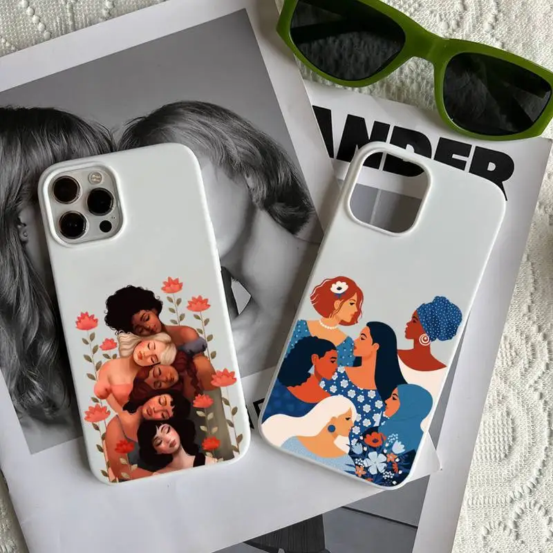 

Feminist Feminism Aesthetics Girl Power Phone Case Candy Color for iPhone 6 7 8 11 12 13 s mini pro X XS XR MAX Plus