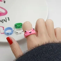 fashion cute frog ring resin rings for girls animal jewelry for women summer trend travel jewelry accessories gifts