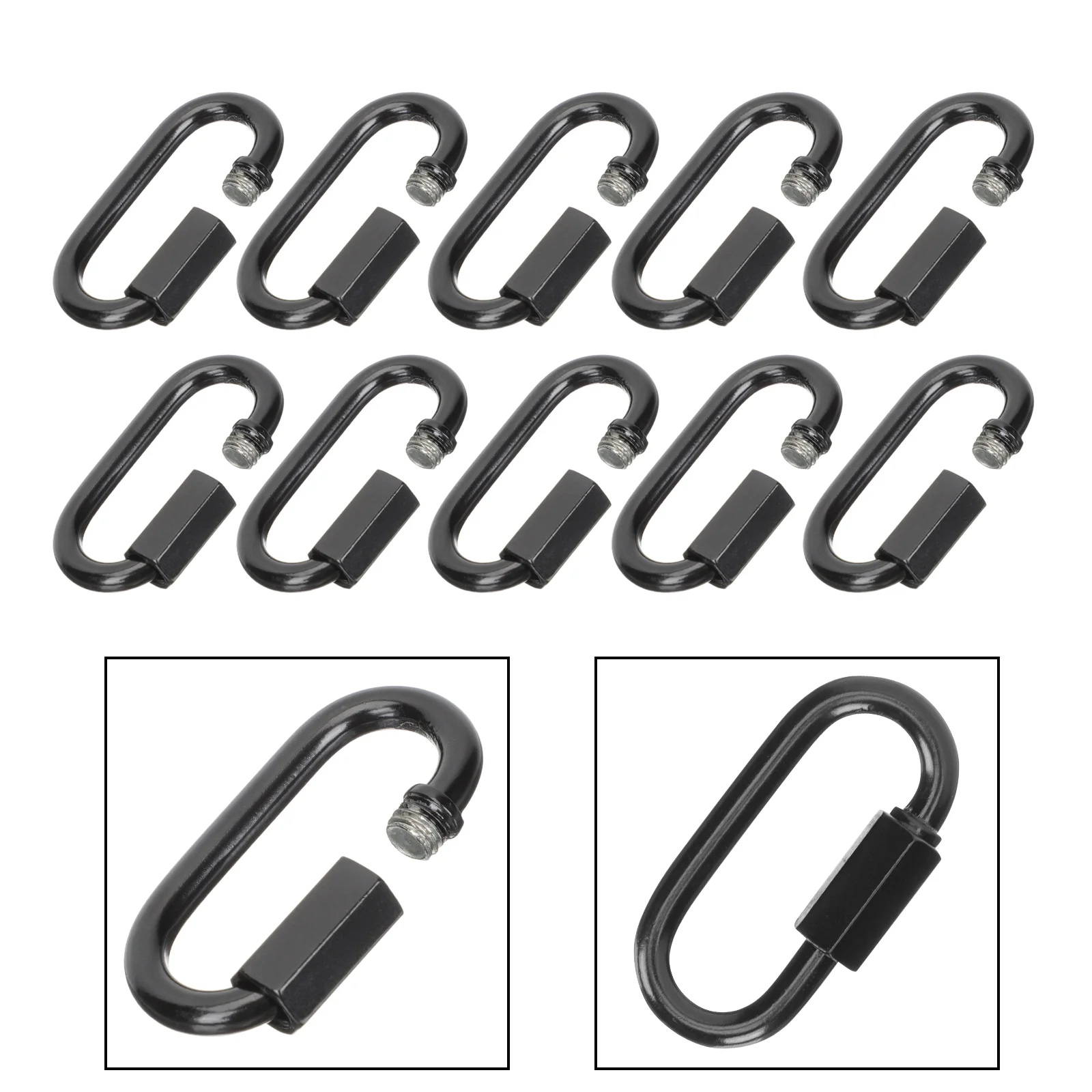 

Carabiner Clips Camping Clip Climbing Quick Links Hook Carabiners Hammock Connector Threaded Keychain Hooks Locking Backpacklock