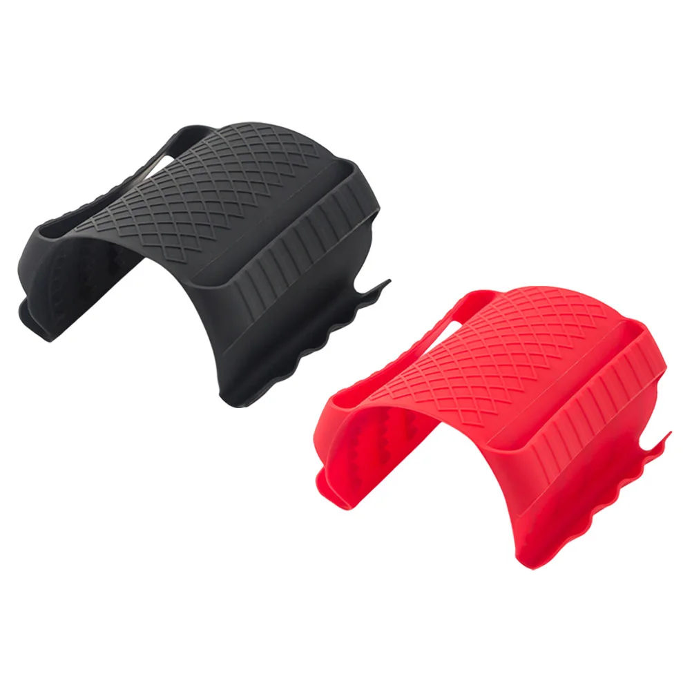 

2 Pcs Mutitool Safety Holder Non-slip Skillet Handle Mitt Silica Gel Food Slicer Safety Holder Hot Pot Mitt