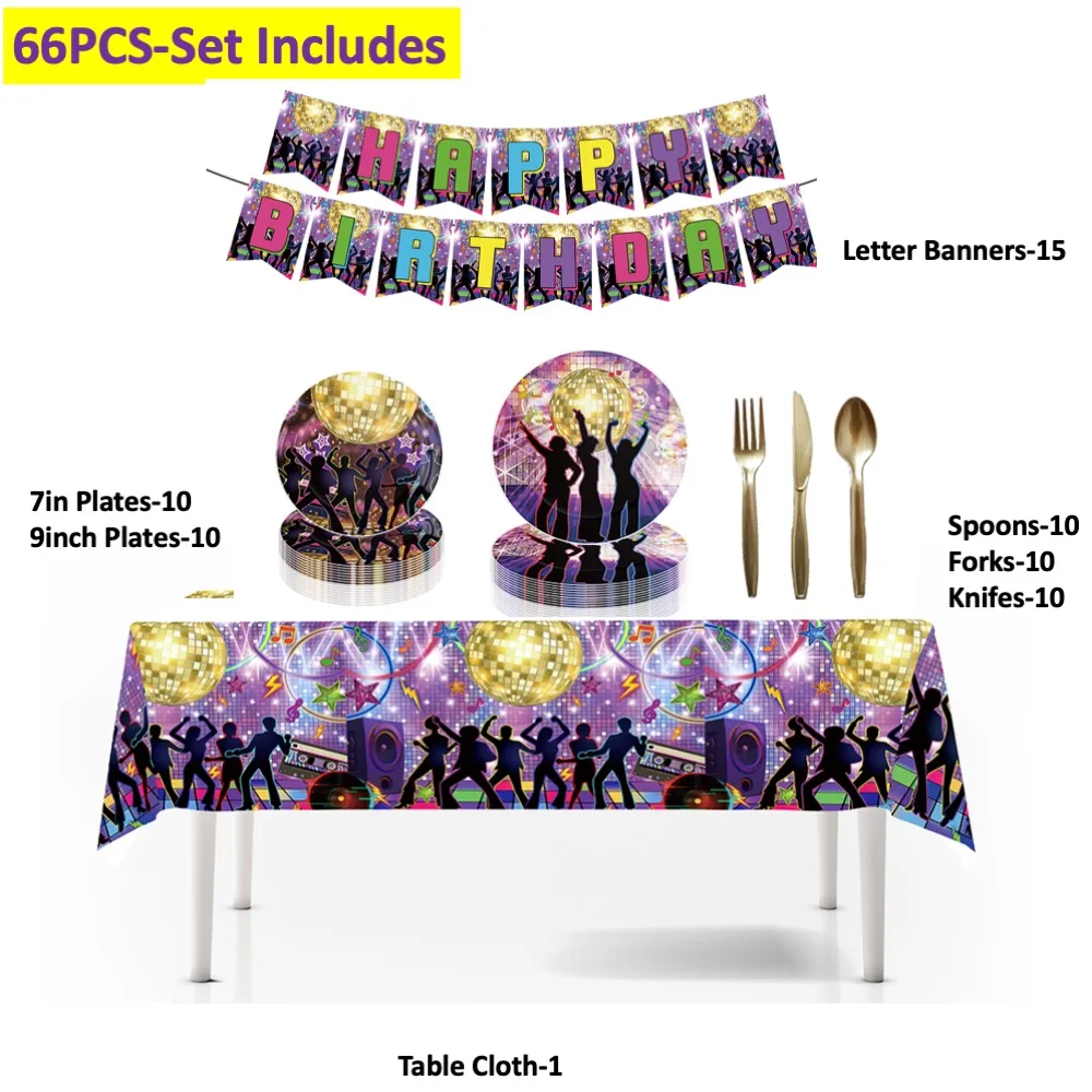 

Диск 66 шт. в комплекте LBanner тарелки вилка для дня рождения Babyshower Свадьба детский день ужин встречи школьные праздники