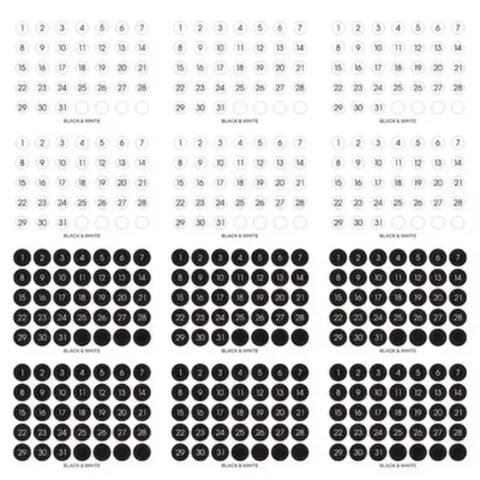 Декоративные наклейки на даты, бумага, 12 листов