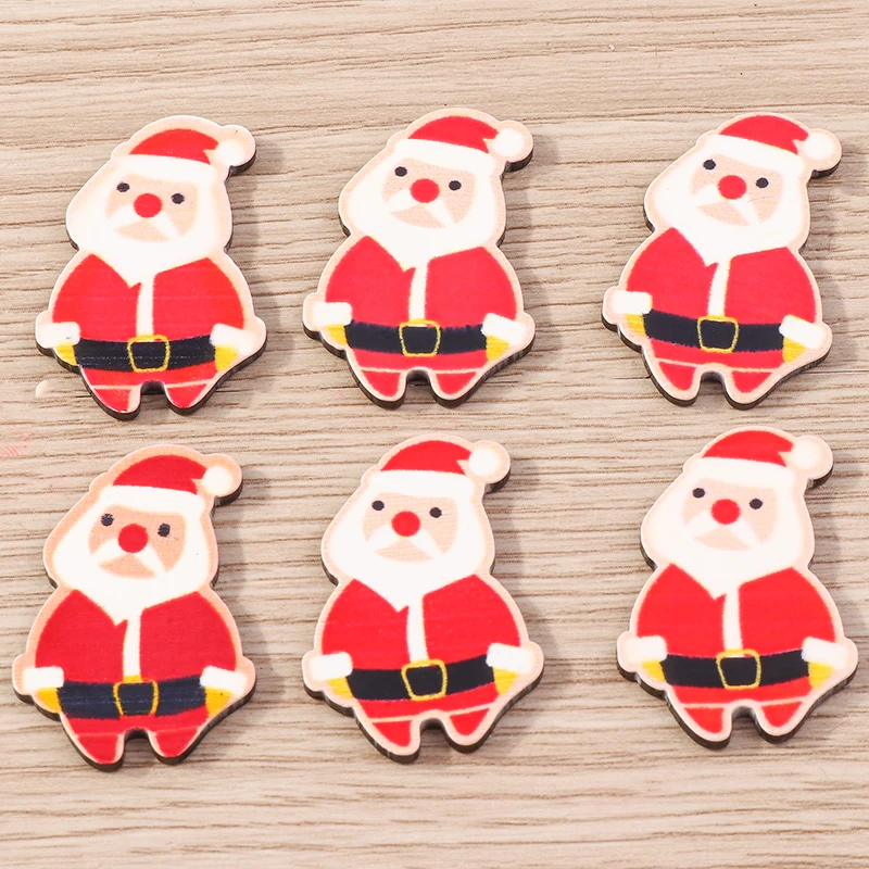 

10pcs 24x32mm New Christmas Santa Claus Flatback Cabochon Scrapbook Crafts for Jewelry Making Children DIY Hairpin Brooch Gifts