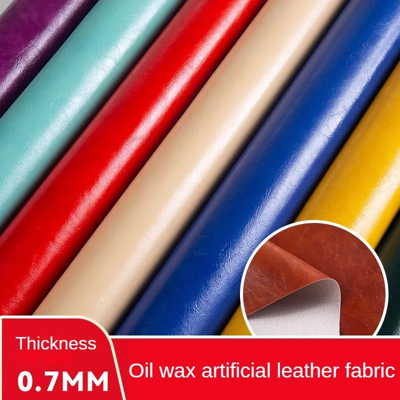 Глянцевая масляная воск искусственная кожа ткань на метр для обивки Сделай Сам