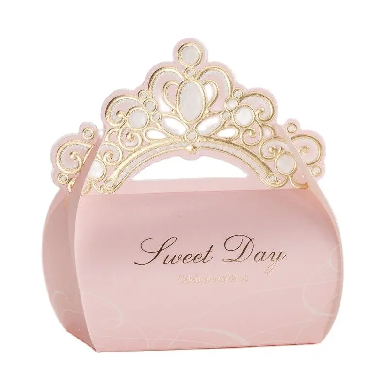 

10/30/50pcs Wedding candy box, creative princess style, European style wedding candy box, pink big box for wedding gift