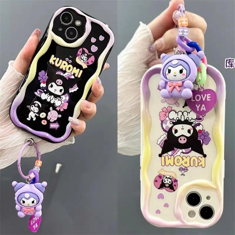 Милый 3D чехол с брелоком Kuromi Kitty для Xiaomi Redmi Note 13 12 Pro Plus 8 11 10 9 12S 13C 12C 10C 9C 9A A1 A2 A3
