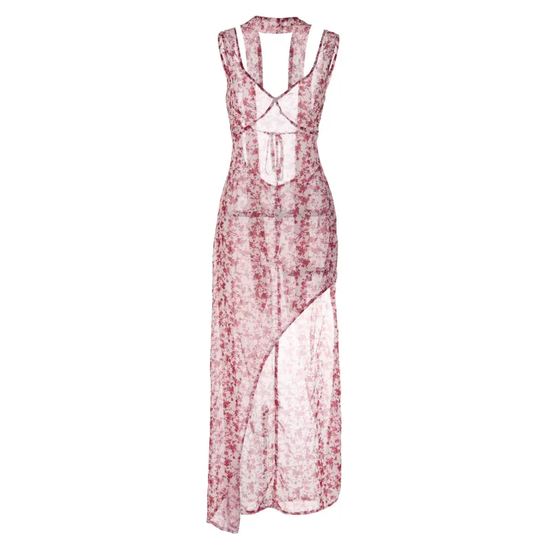 ByeMyLove летние платья для женщин с цветочным принтом сексуальные разрезом длиной