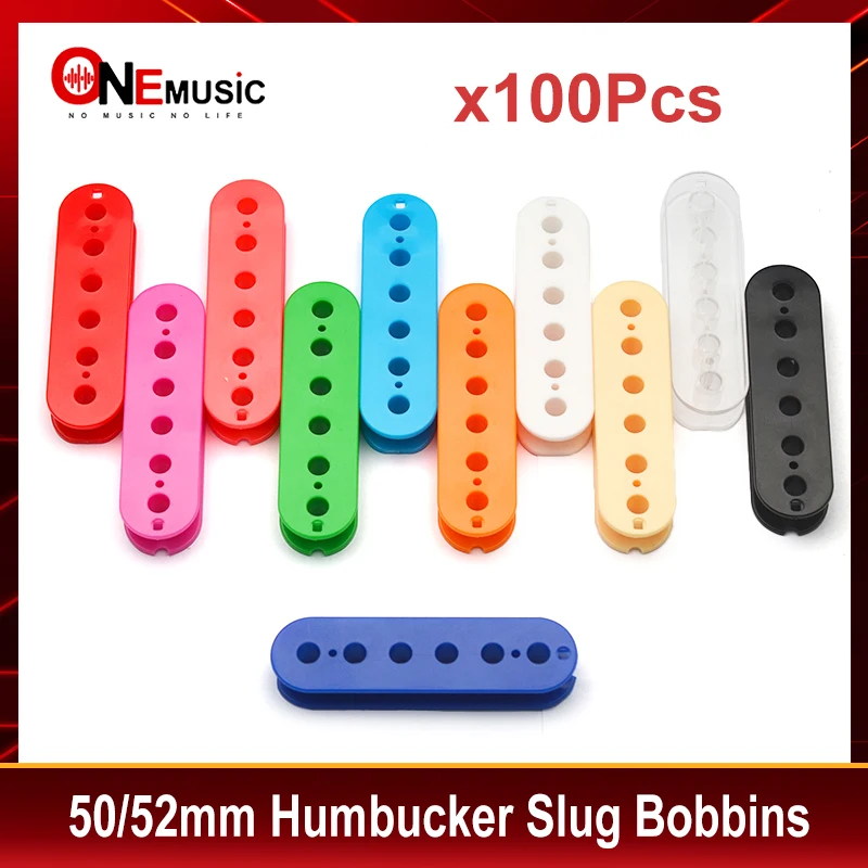 

100Pcs 50/52mm Humbucker Slug Bobbin for Electric Guitar Double Coil Pickup Multi Color for choose