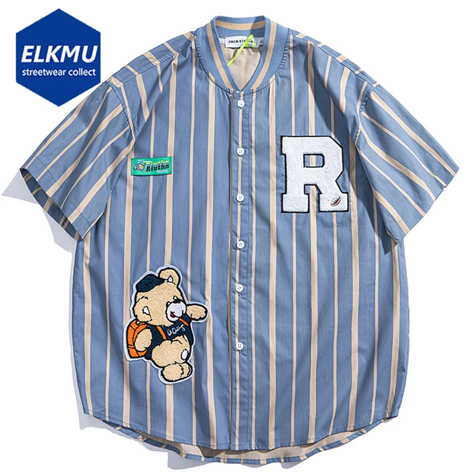 Винтажная полосатая рубашка для мужчин уличная одежда большого размера в стиле