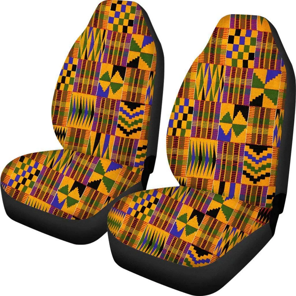 

African Ethnic Style Car Seat Covers Full Set Front Durable Breathable Auto Seat Cover Air Cushion Car Accessories Set of 2