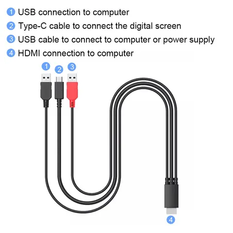 HavaPen Кабель 3-в-1 для графического планшета