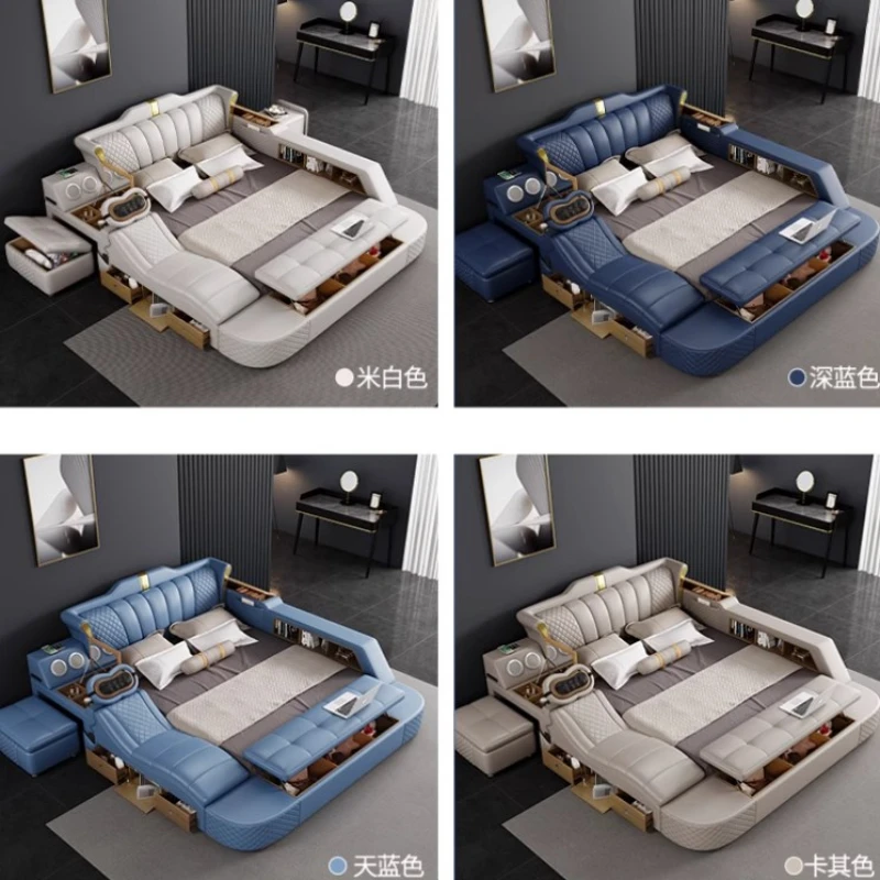 Довольно роскошная современная двуспальная кровать для хранения элегантный