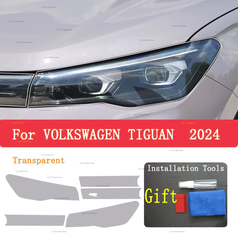 

Для VOLKSWAGEN TIGUAN 2024, пленка для фар, модификация внешней части автомобиля, устойчивая к царапинам, невидимая прозрачная защитная пленка из ТПУ