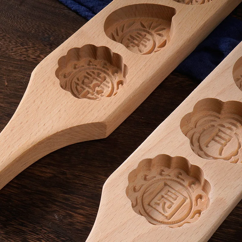 Деревянная форма для лунных пирожных с мунговой фасолью для выпечки снежных пирожных для тыквенного пирога и украшения печенья.