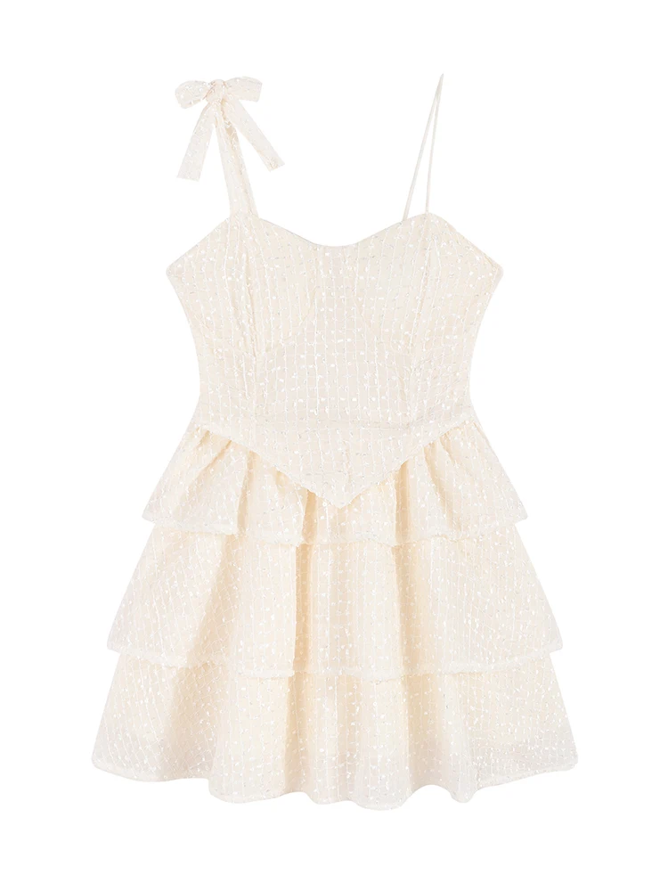 

Женское мини-платье, элегантное винтажное цельное платье-трапеция с открытыми плечами в стиле принцессы Y2K, лето 2023