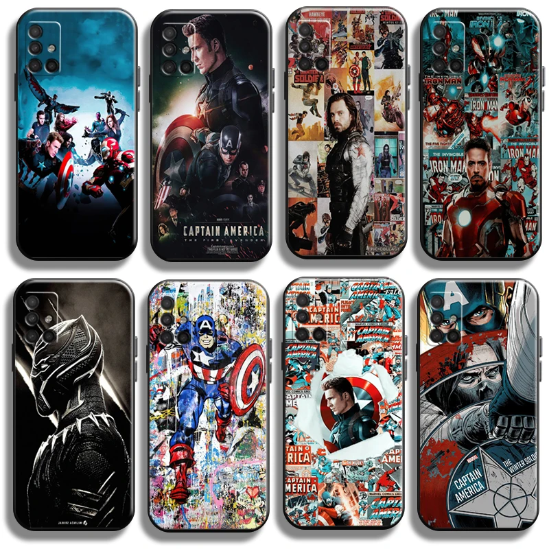 

Captain America Iron Man Winter Soldier Phone Case For Samsung Galaxy M51 Soft TPU Black Shockproof Cover Back Coque Cases