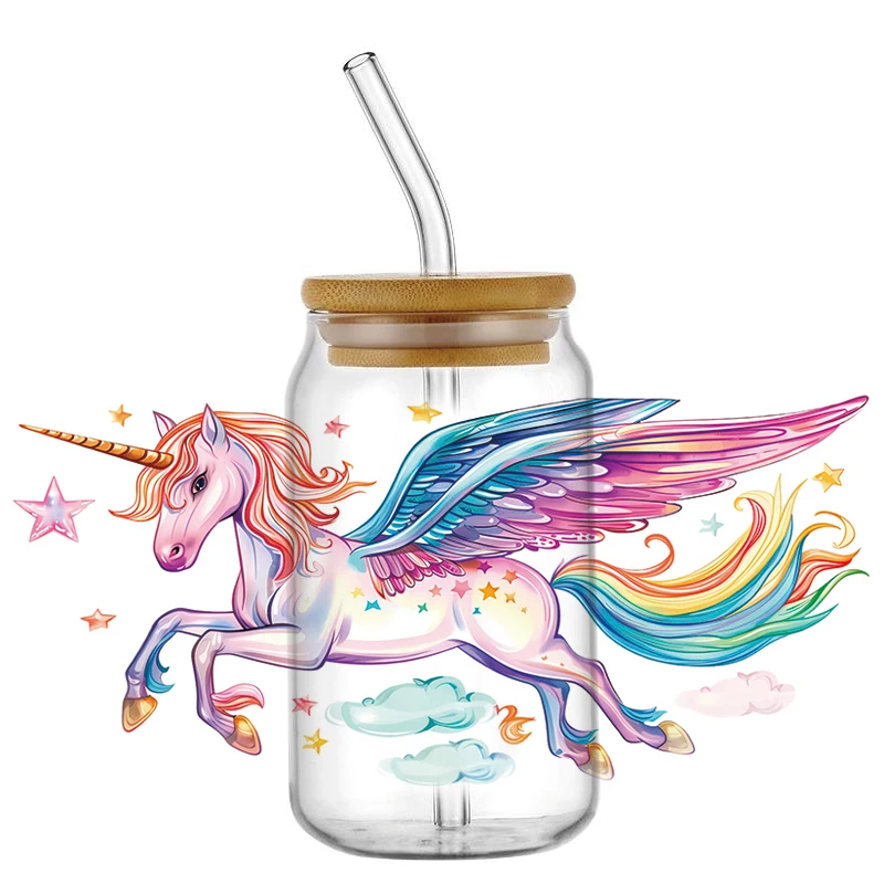 Милая мультяшная 3d-наклейка в виде единорога mineo DTF Высококачественная наклейка