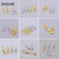 enshir classic star geometric pendants earring for women gold plated silver color hoops earrings charm luxury jewelry