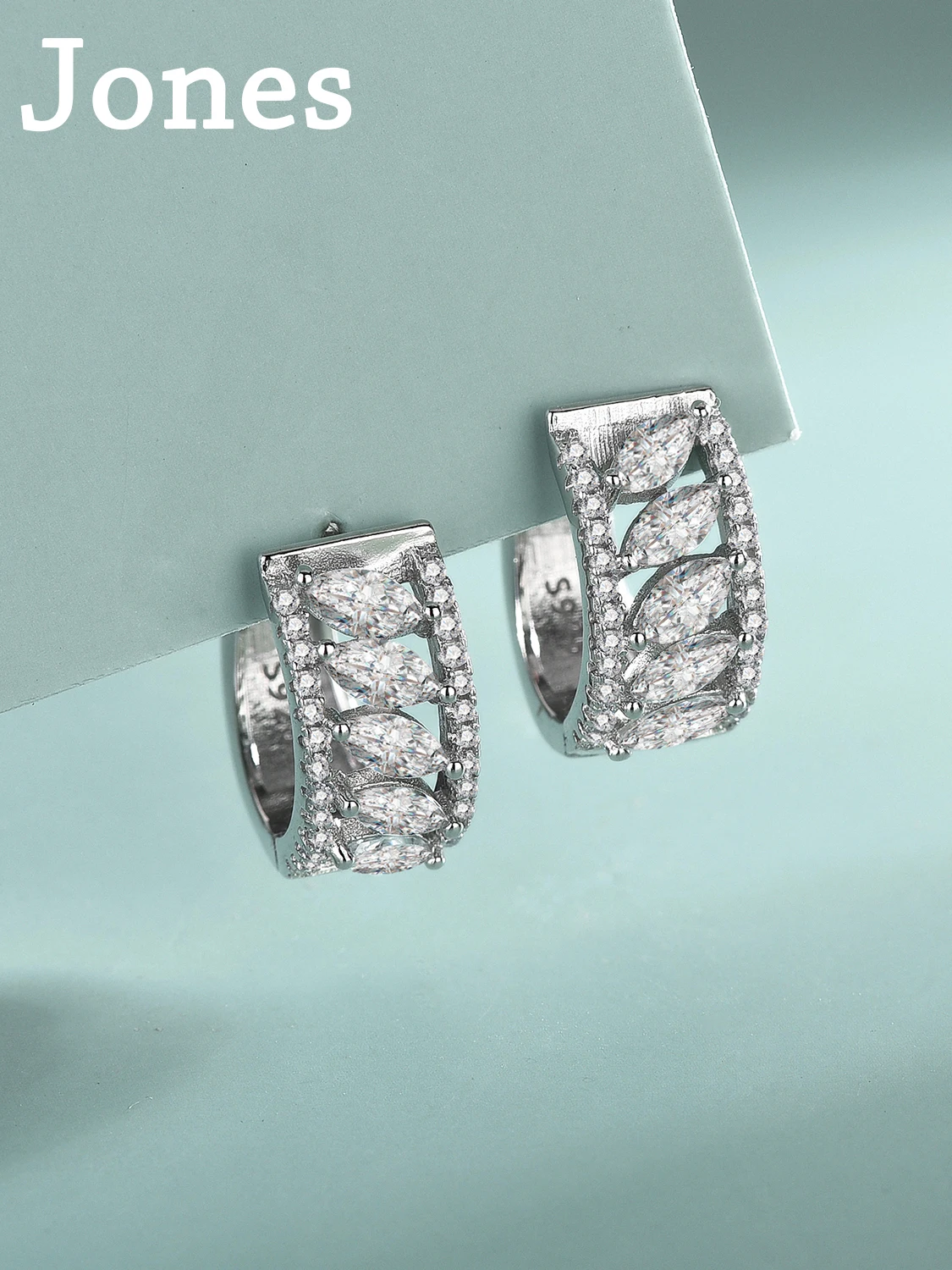 

S925 Sterling Silver Micro-Set Horse Eye Zirconia Arc Earrings Small Simple Temperament Niche Design