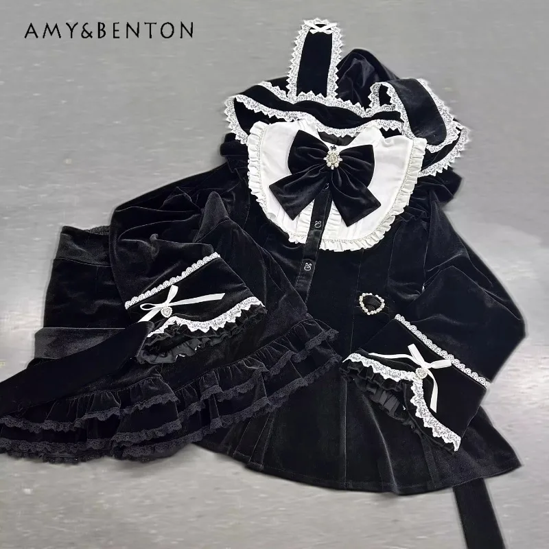 Японская субкультура массовое производство платье с капюшоном и кроличьими