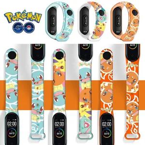 Pokemon Pikachu for Mi Band 3/4/5/6 NFC strap anime figure Print Wristband Xiaomi Bracelet Replaceme in USA (United States)