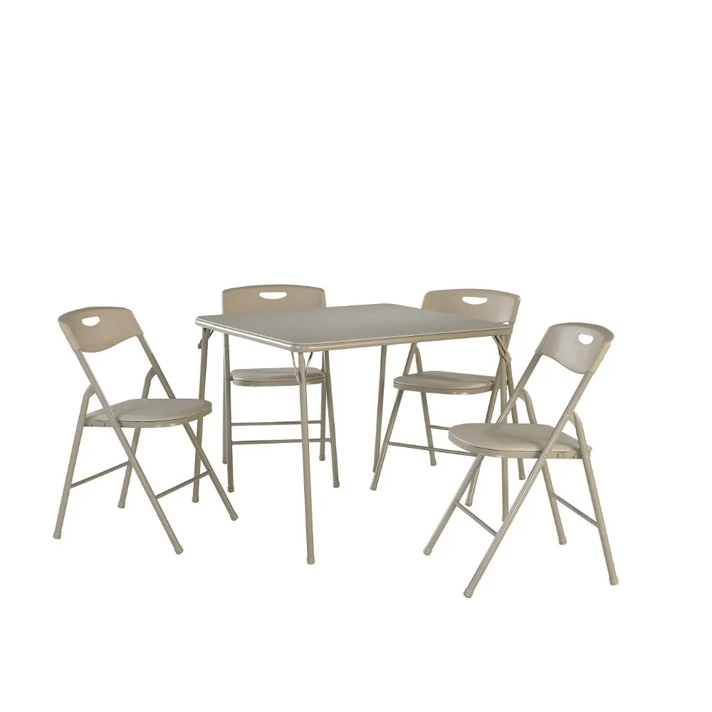 

COSCO 5-Piece Folding Dining Set, Antique Linen